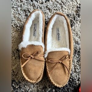 Men's Tan Moccasin Slippers